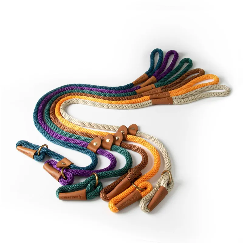 Dog And Field Woven Lux Slip Lead in Apricot-3