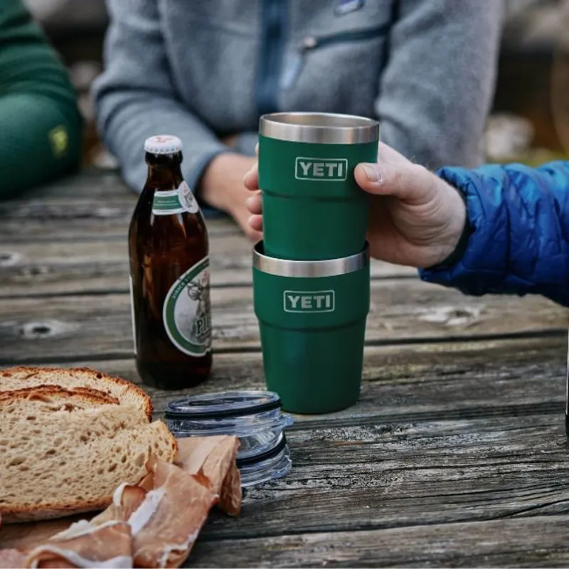 YETI Rambler 16oz Stackable Cup - Black Forest Green-3